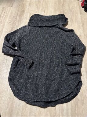 Hilary Radley Charcoal Black Cowl Neck Sweater
